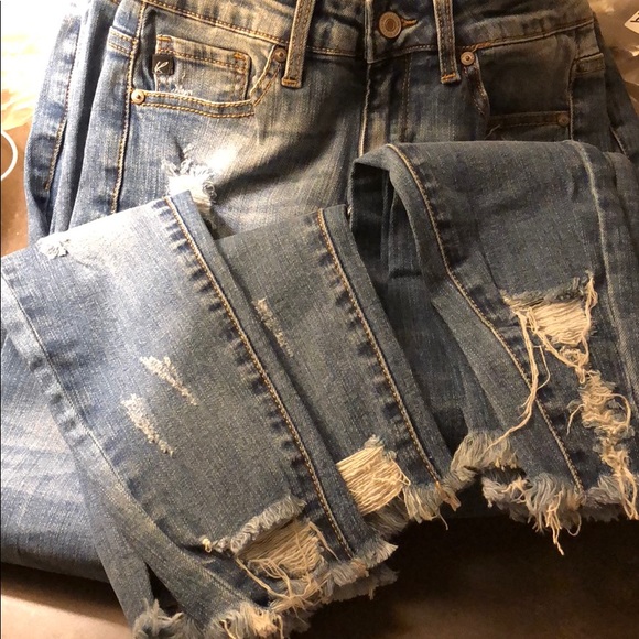 Jeans Distressed Cropped Shred Skinny Jeans Vintage Wash Poshmark
